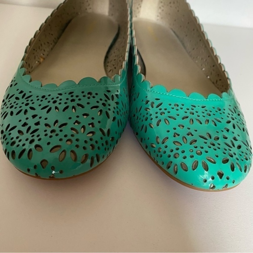 Coach Carsin Green Patent Leather Ballet Flat Loafer 10 NIB - Picture 6 of 16